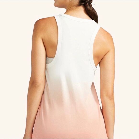 Peloton Tank Top Womens L Ombre Go-To Racer Tank White Pink Cycling - Picture 3 of 8